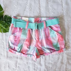 ⭐Girls Plaid Multi Colored Belted Shorts 3/$20